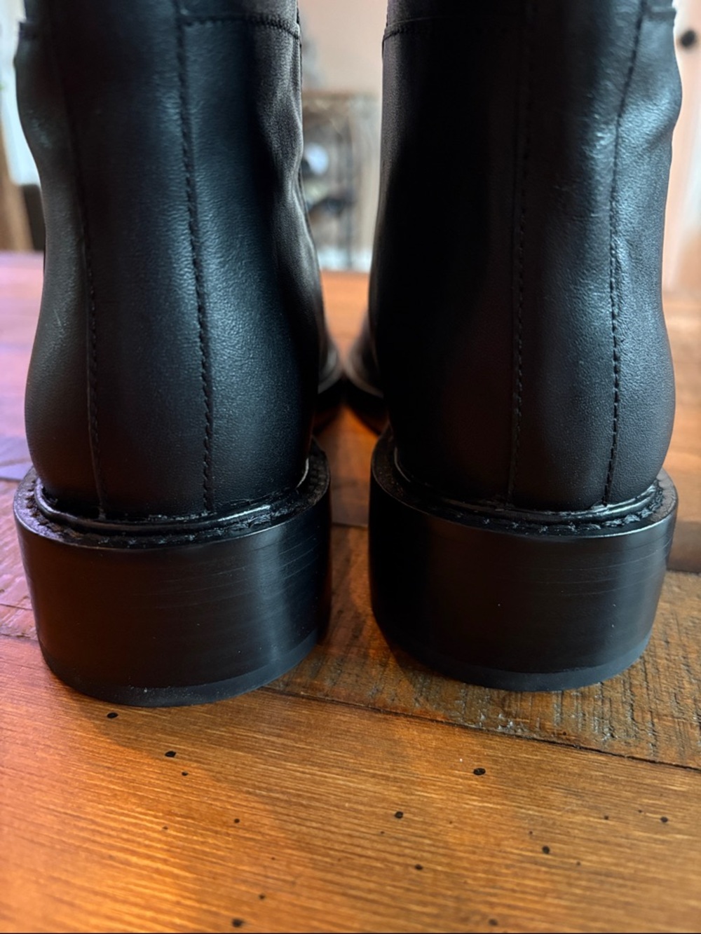 Quince Classic Tall Black Leather Riding Boots size 8 - Picture 7 of 10